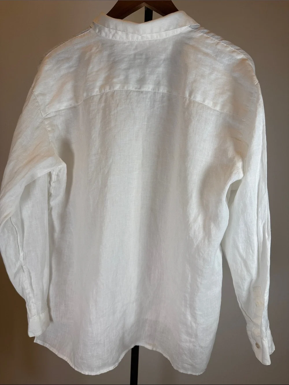 J. Jill White Love Linen Button-Up Long Sleeve Shirt | Size M - Picture 7 of 9